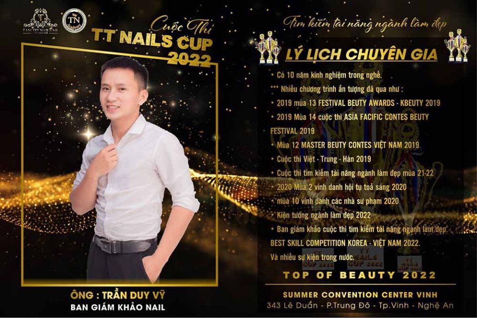 Anh Duy Vỹ là giám khảo tại TT Cup Nails 2022