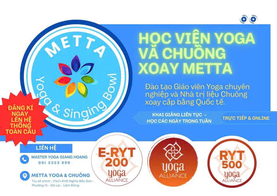 Học viện Yoga và chuông xoay quốc tế Metta trực thuộc công ty Metta do HLV Hoàng Hương Giang sáng lập