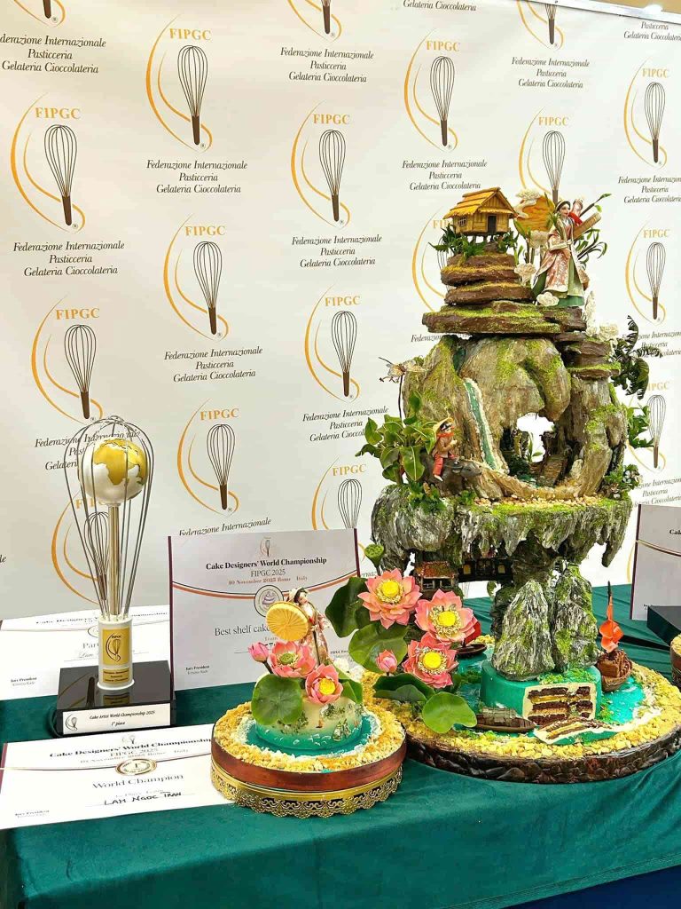 Nghệ nhân Lâm Ngọc Trân khuất phục ban giám khảo tại Cake Artist World Championship 2025 bằng tác phẩm lấy cảm hứng từ Việt Nam