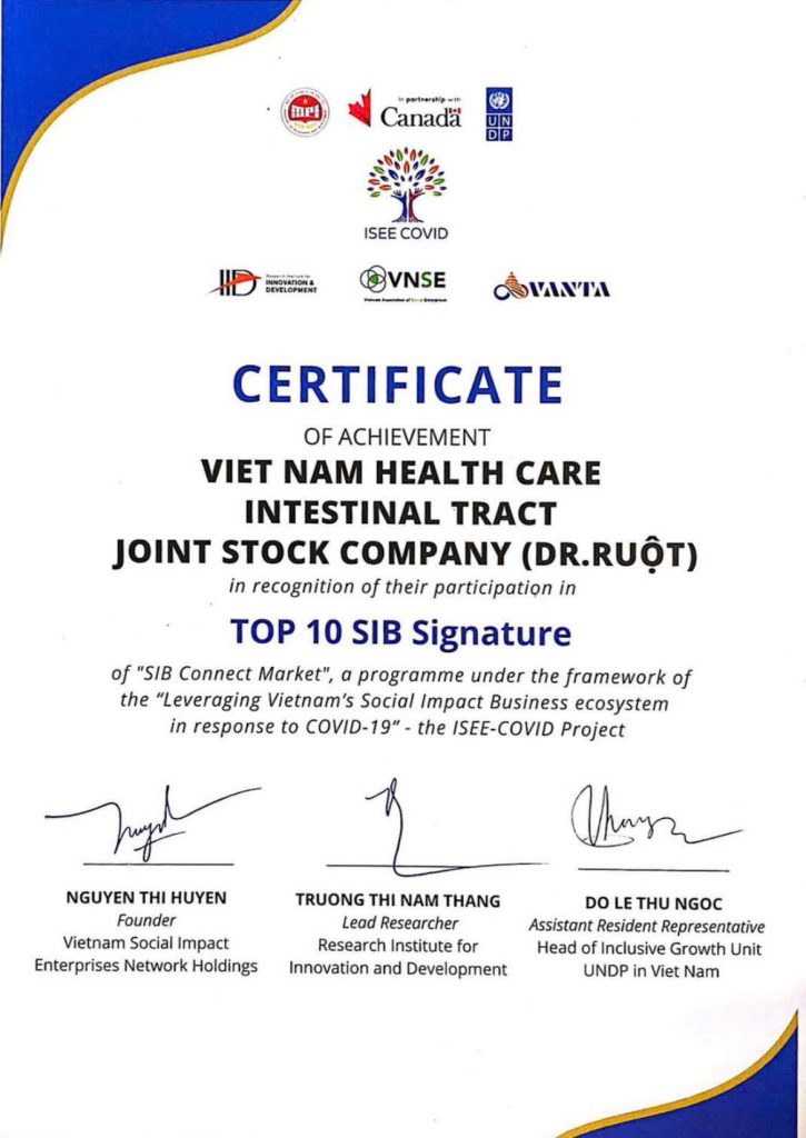 Dr. Ruột được vinh danh Top 10 Doanh nghiệp tạo tác động tích cực 2024 trong khuôn khổ SIB Signature của UNDP