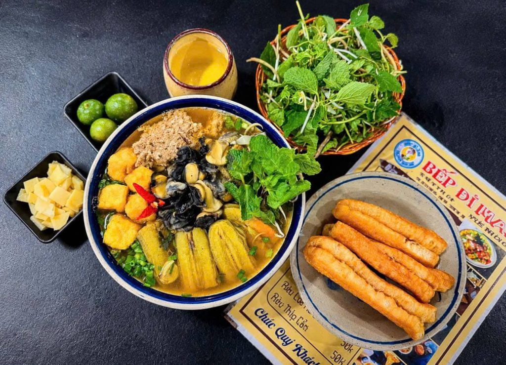 Riêu cua ốc nhồi chính mà món ăn đại diện cho phong cách của Bếp trưởng Đàm Trọng Bình
